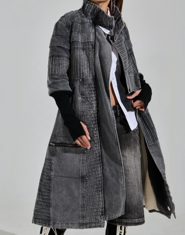 Denim Washed Grey Coat