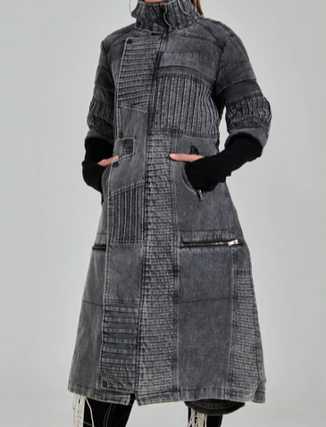 Denim Washed Grey Coat