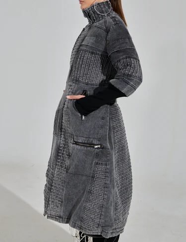 Denim Washed Grey Coat