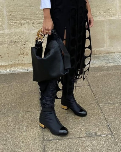 Convertible Down-filled Knee-high Boots