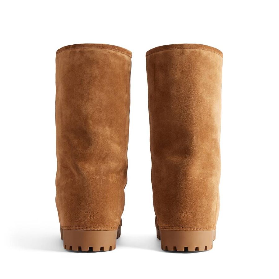 Pink Brown Alaska Fur High Boots