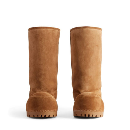 Pink Brown Alaska Fur High Boots