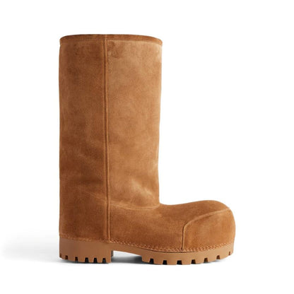 Pink Brown Alaska Fur High Boots