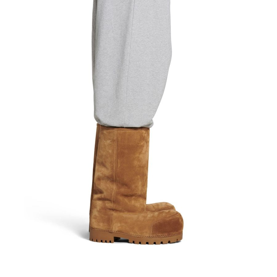 Pink Brown Alaska Fur High Boots