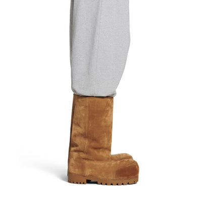 Pink Brown Alaska Fur High Boots