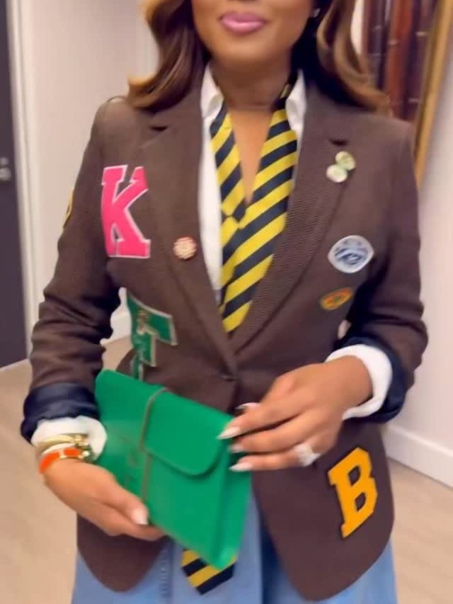 Embroidered Patches Oversized Blazer