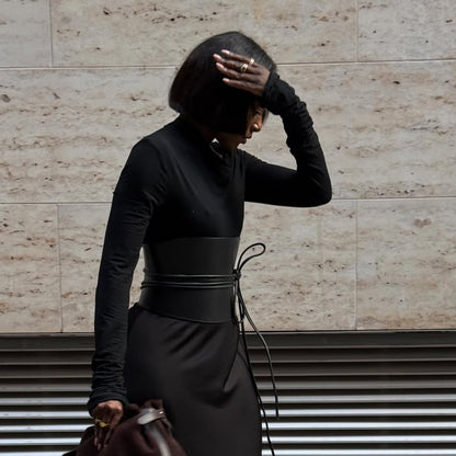 Designer Long-sleeved Bodysuit Top