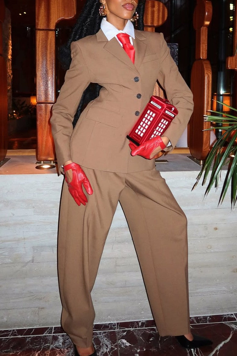 Long-sleeved Blazer and Trousers Set