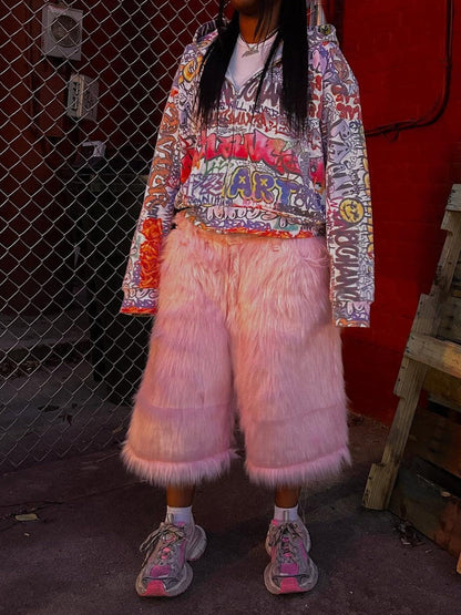 Faux Fur Pants