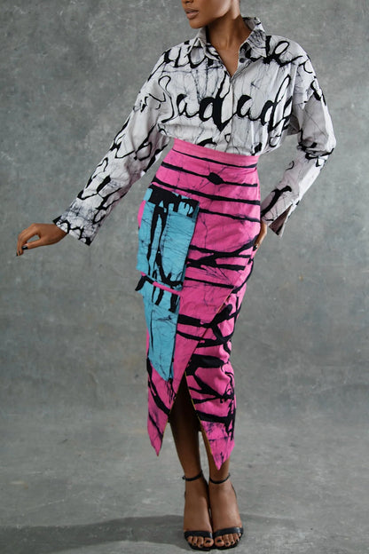 Luck Be A Lady Print Shirt Set