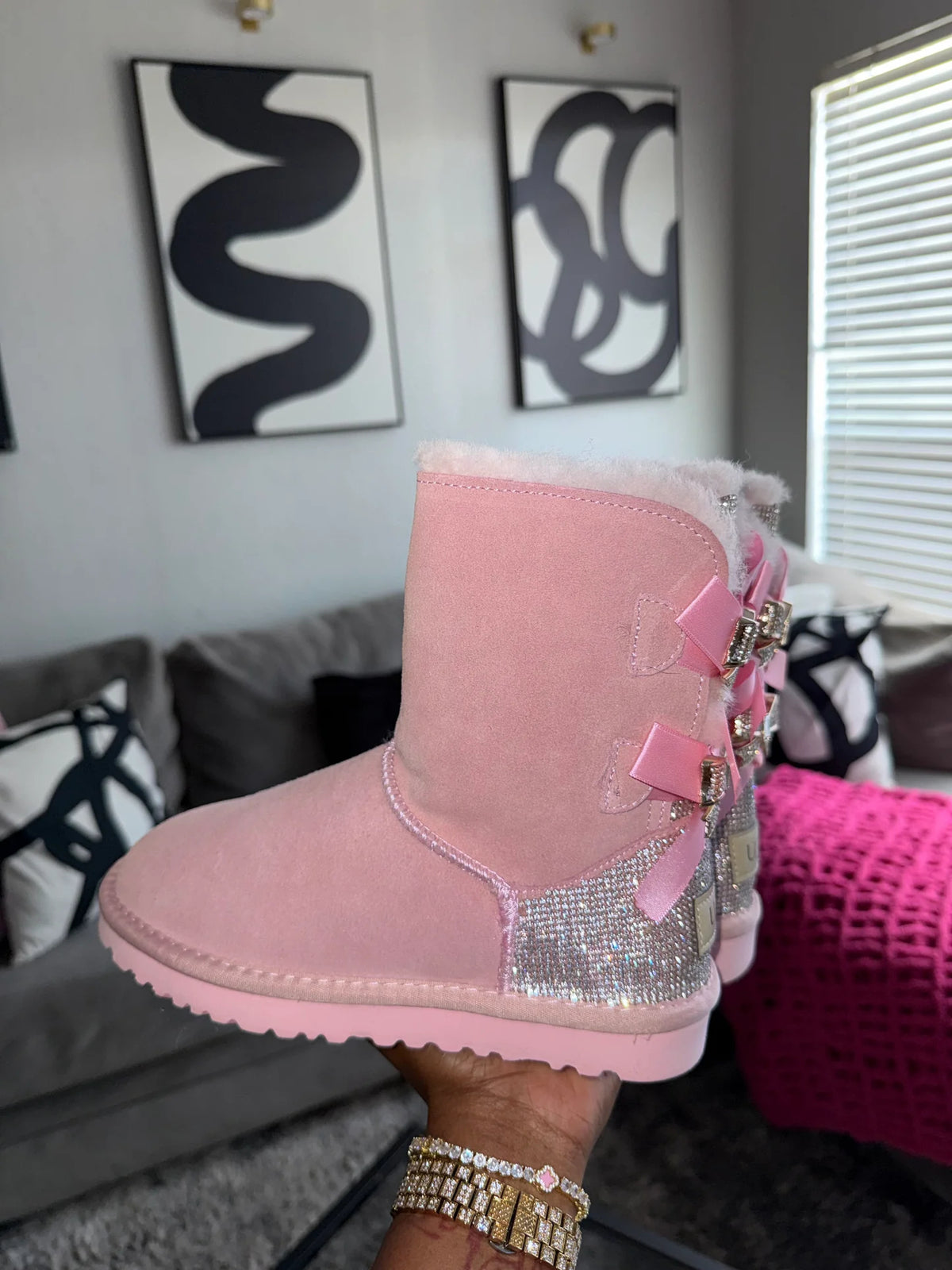 Luxury Rhinestone Snow Boots - Multiple Colors