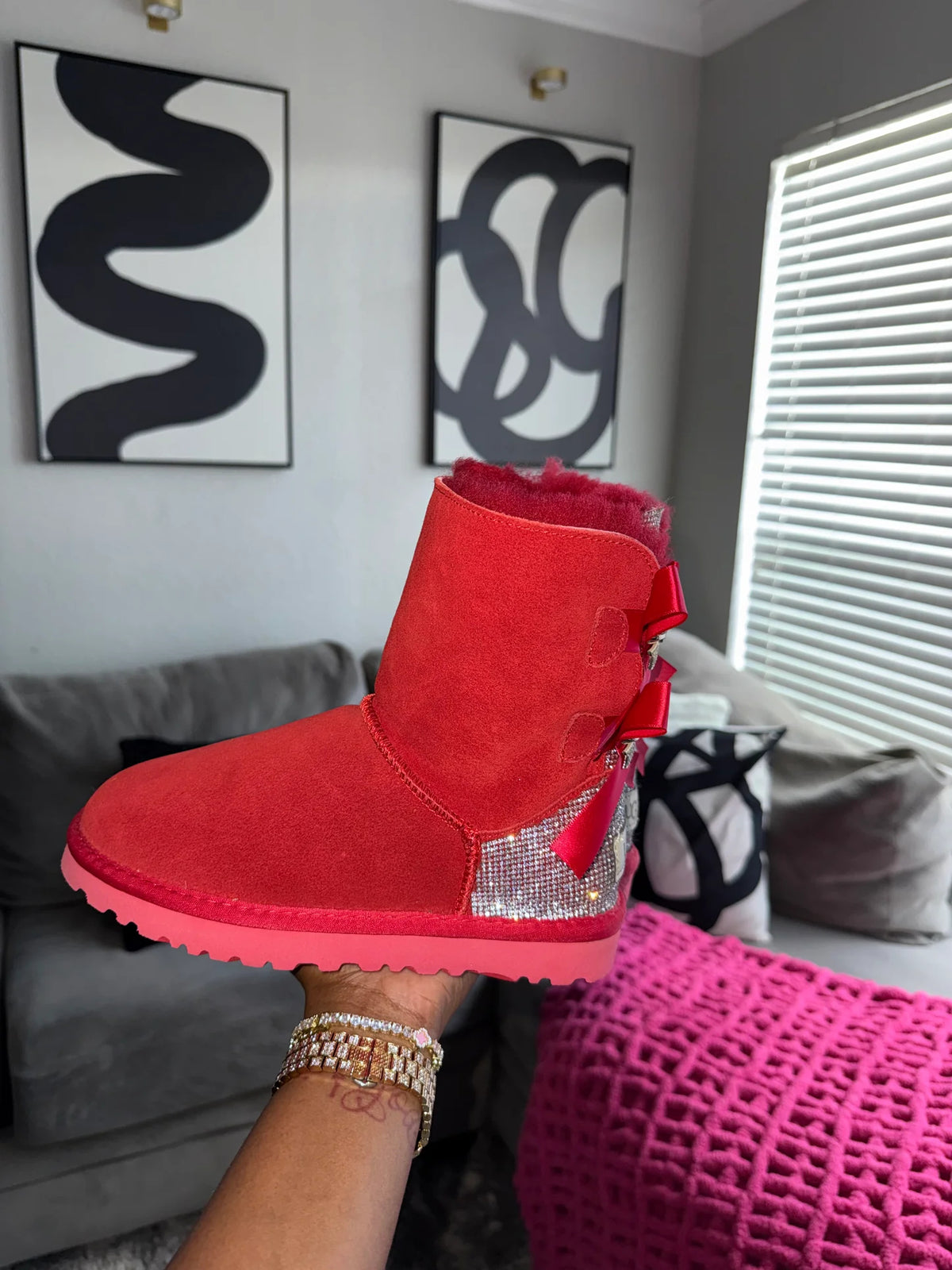 Luxury Rhinestone Snow Boots - Multiple Colors