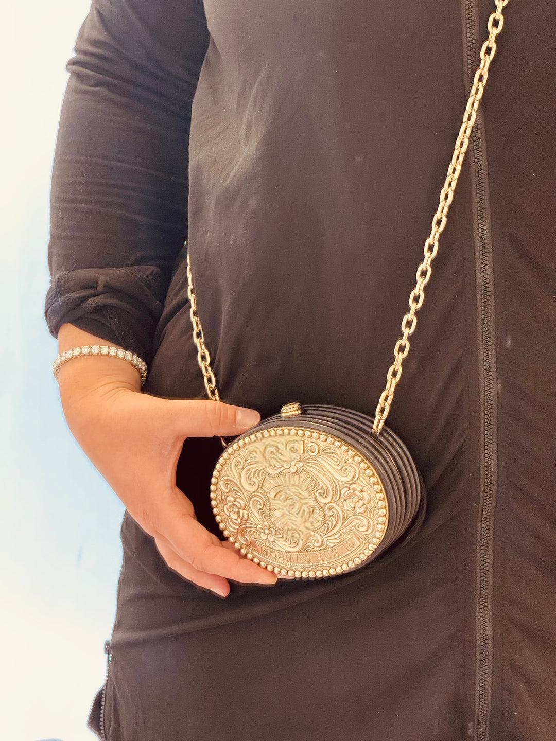 Vintage Dallas Pony-hair Belt Buckle Chain Bag