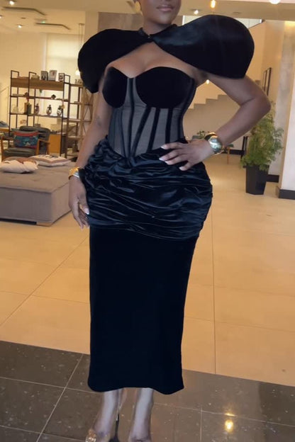 Black Velvet Party Dress