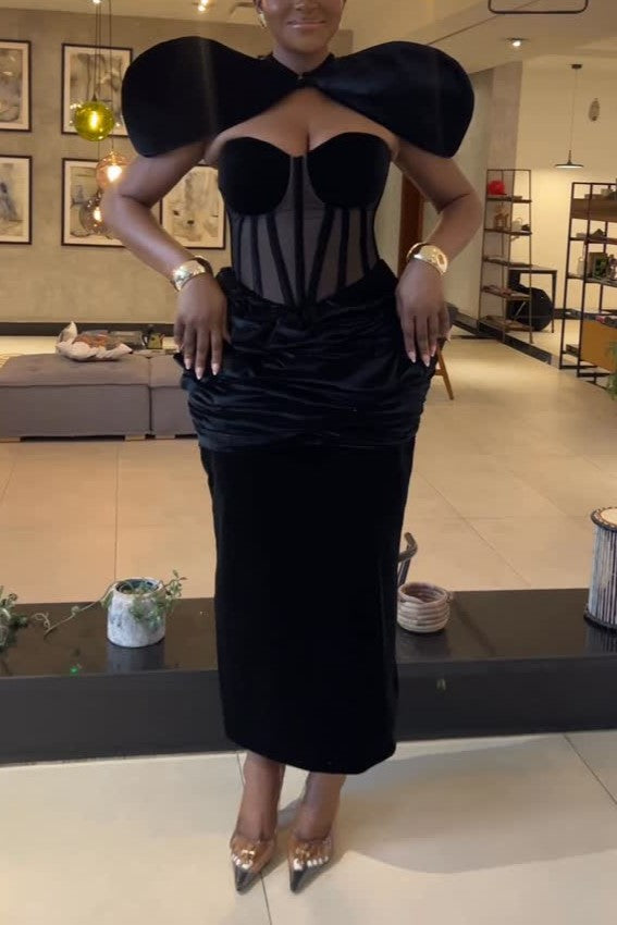 Black Velvet Party Dress