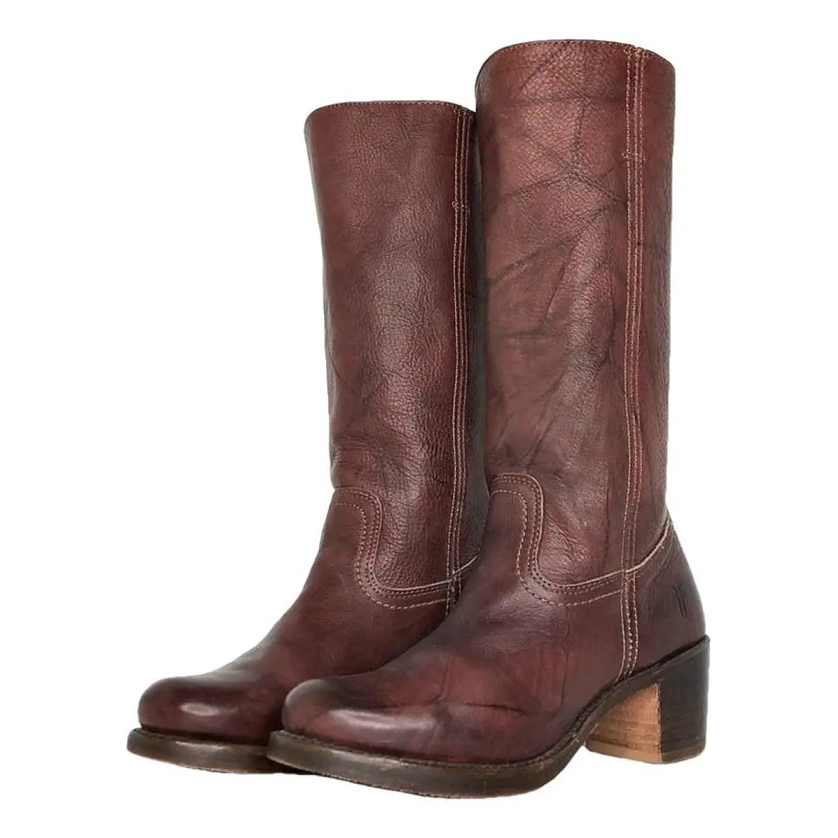 Vintage Knee High Distressed Leather Boots