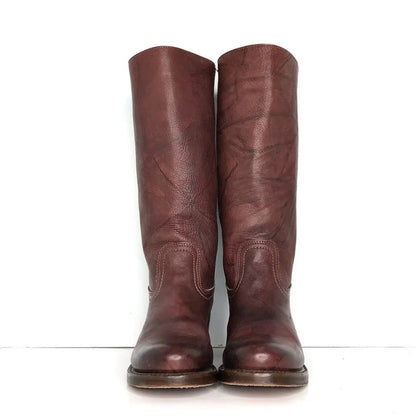 Vintage Knee High Distressed Leather Boots