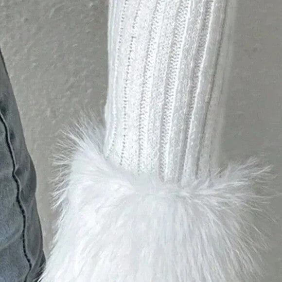 Faux Fuzzy Trim Button Front Cardigan