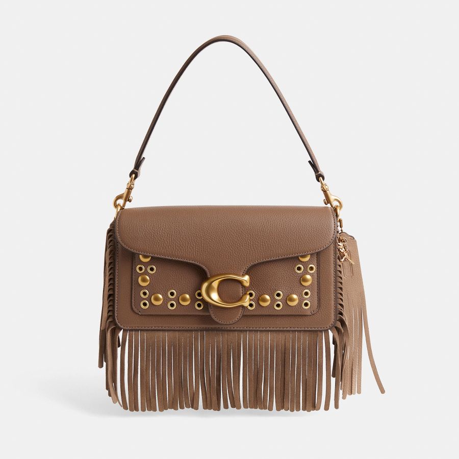 Gold Studded Tassel Shoulder Bag