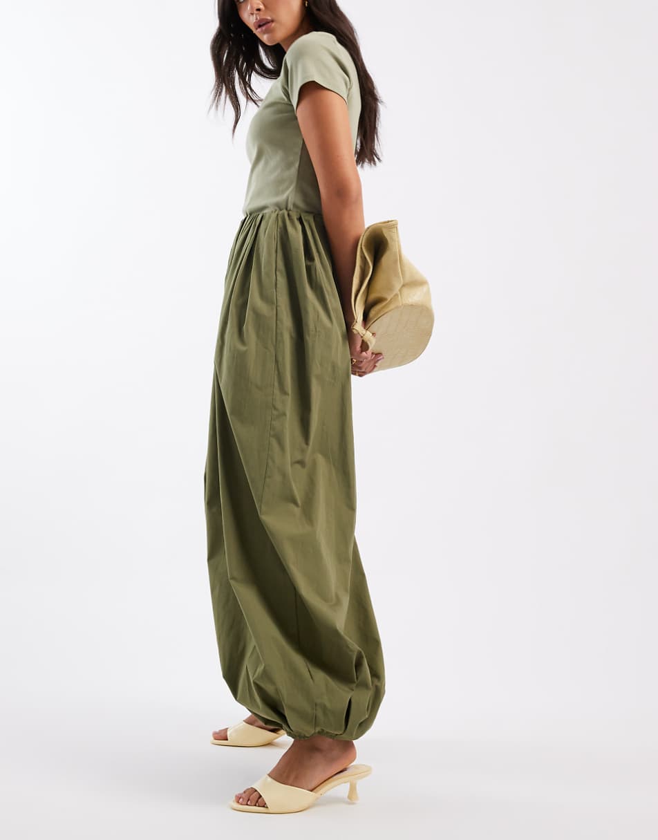 Bubble-edged Wide-leg Poplin Trousers