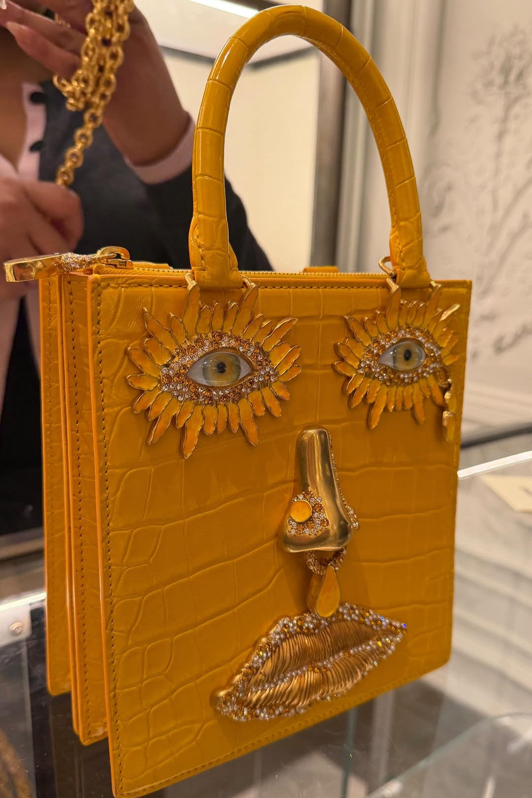Golden Yellow Women's Leather Handbag