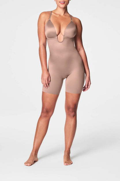 Plunge Low-Back Mid-Thigh Bodysuit