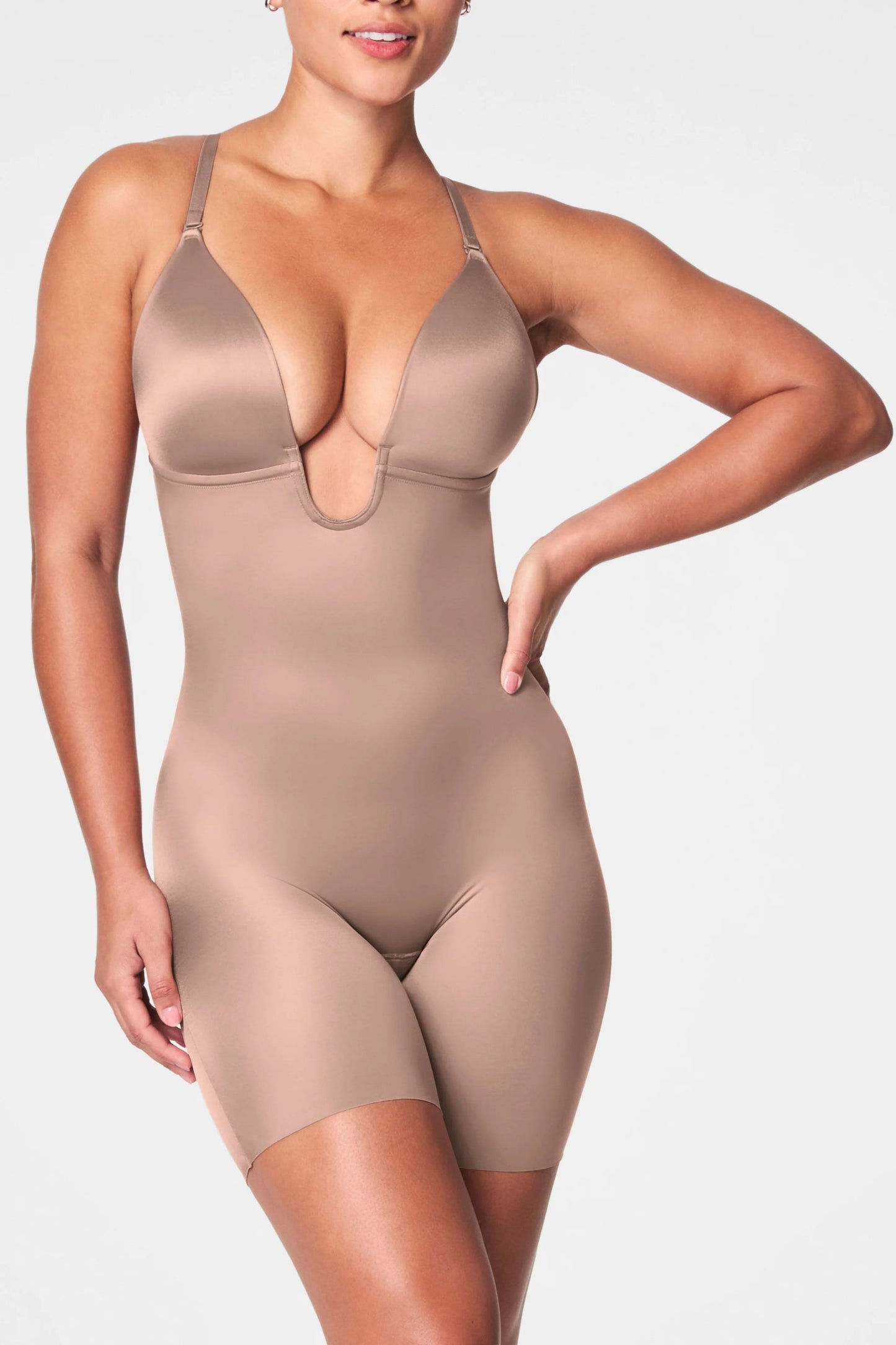 Plunge Low-Back Mid-Thigh Bodysuit