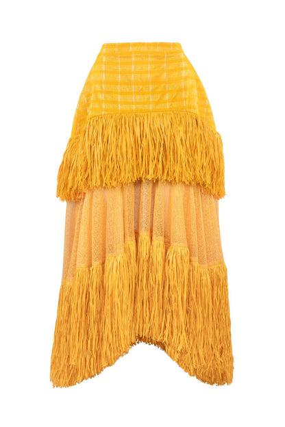 Tulle Tassel Skirt and Cropped Top Two-piece Set