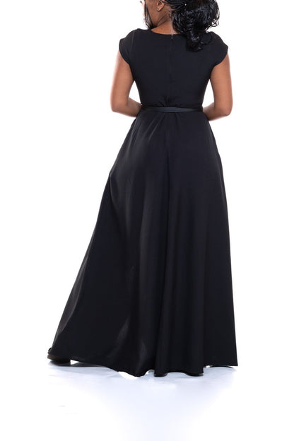 Flame-slit Dance Maxi Dress