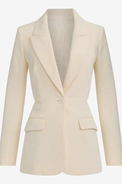 Textured Cutout Long Slim Blazer