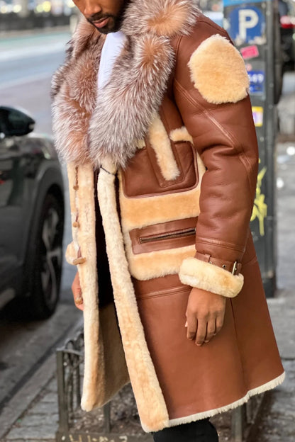 Faux Fur Patchwork Long Coat