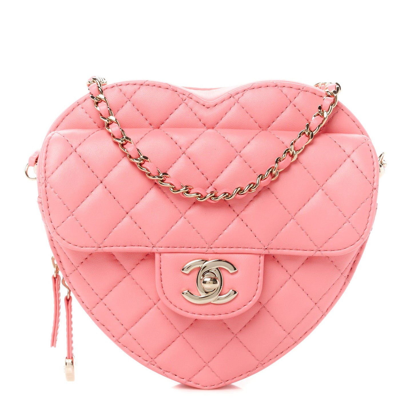 CC In Love Heart Lambskin Quilted Bag