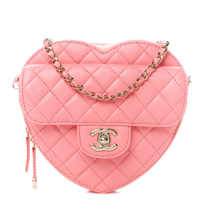 CC In Love Heart Lambskin Quilted Bag