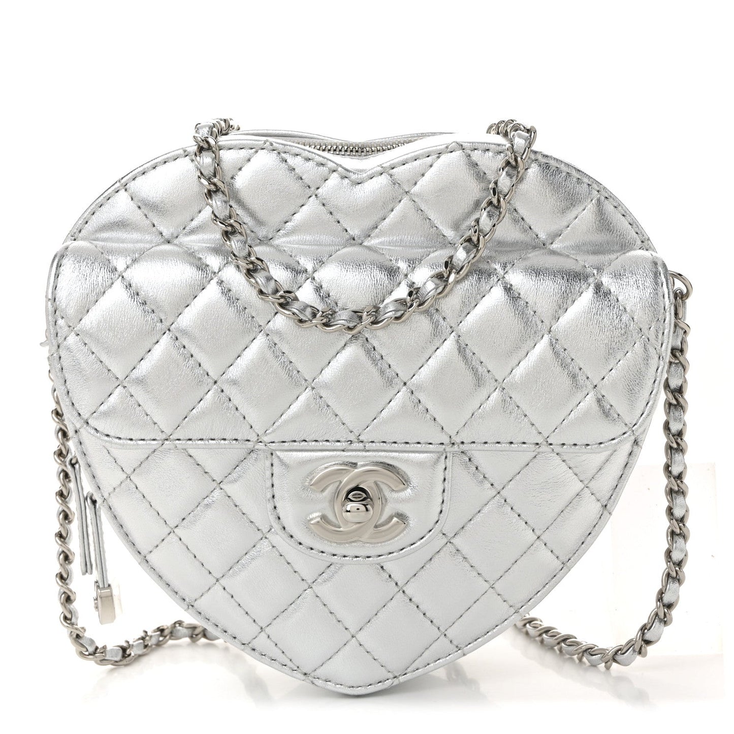 CC In Love Heart Lambskin Quilted Bag