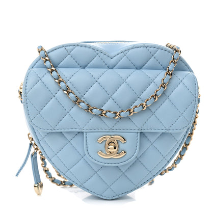 CC In Love Heart Lambskin Quilted Bag
