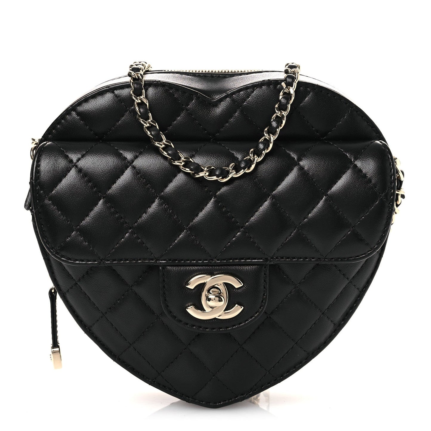 CC In Love Heart Lambskin Quilted Bag