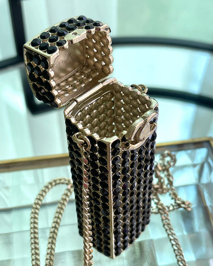 Double C Gold Hardware Crossbody Lipstick Bag