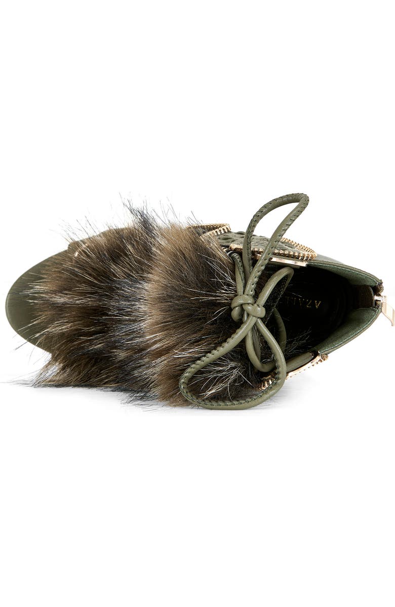 Faux Fur Open Toe Bootie