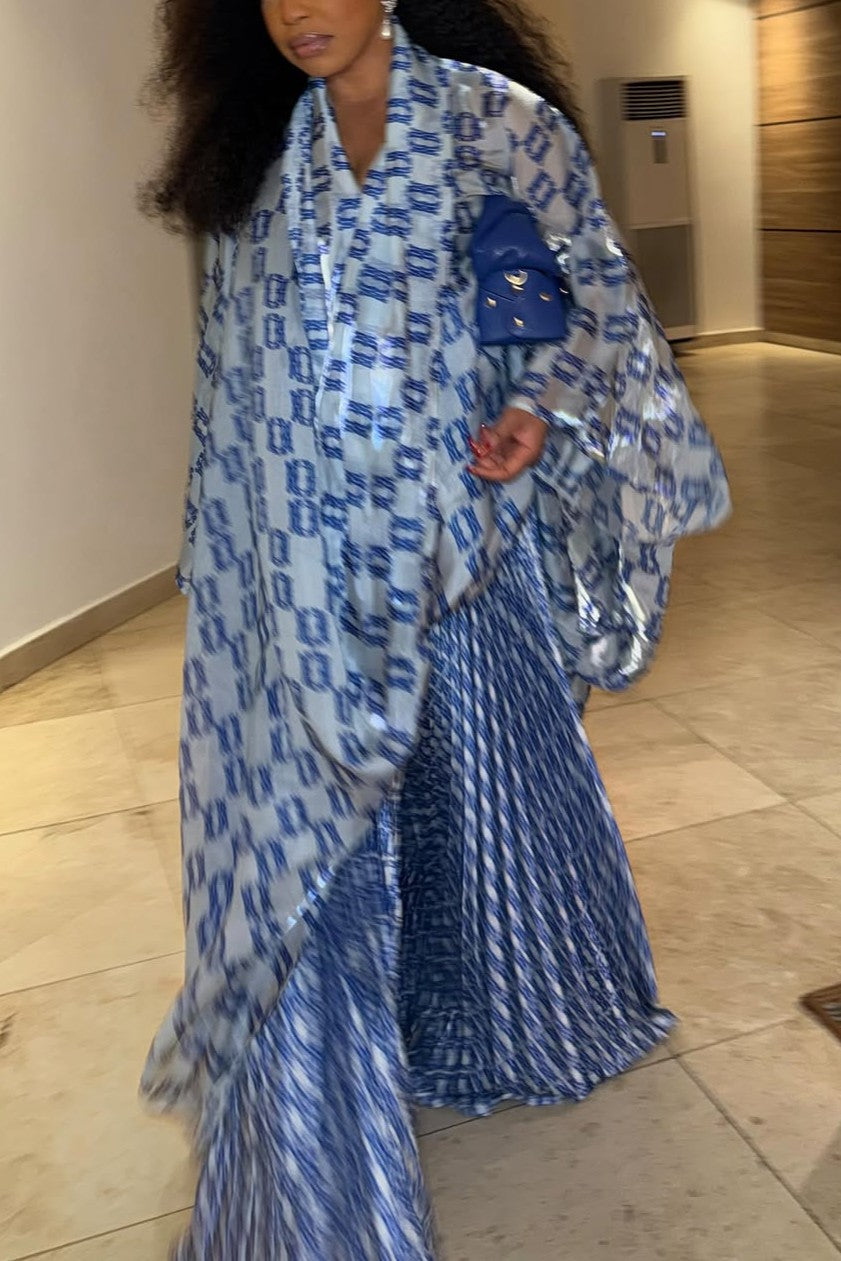 Elegant Loose-fitting Robe and Skirt Set