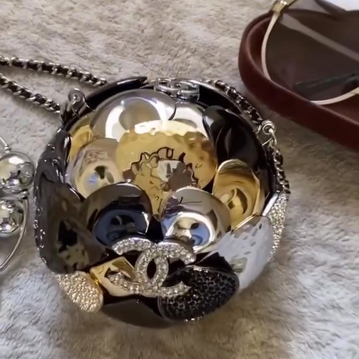 Crystal Ball Mini Metallic Crossbody Bag