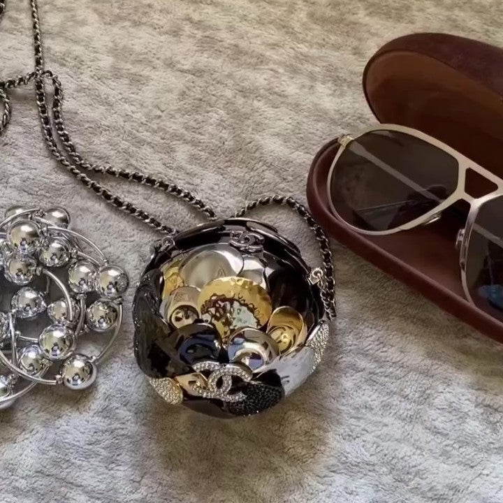 Crystal Ball Mini Metallic Crossbody Bag