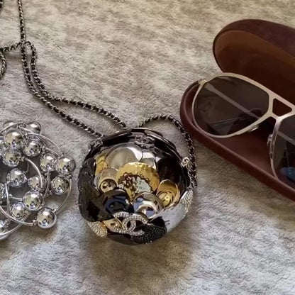 Crystal Ball Mini Metallic Crossbody Bag