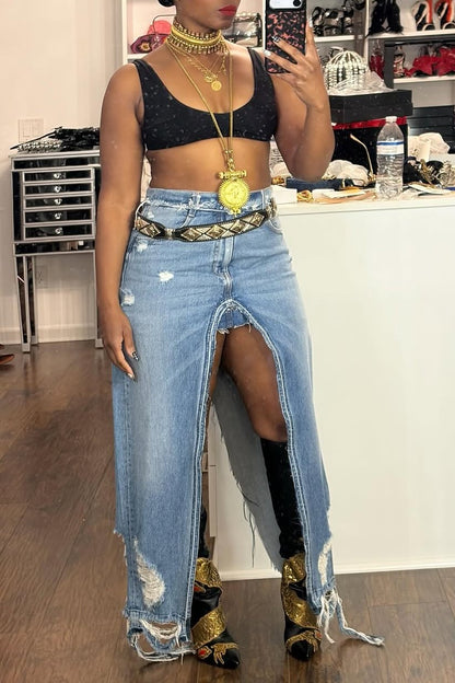 Show Off Handcrafted Denim Skirt