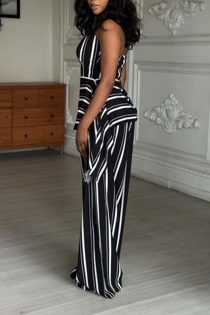 Linen Sleeveless Wide-leg Pants Two-piece Set
