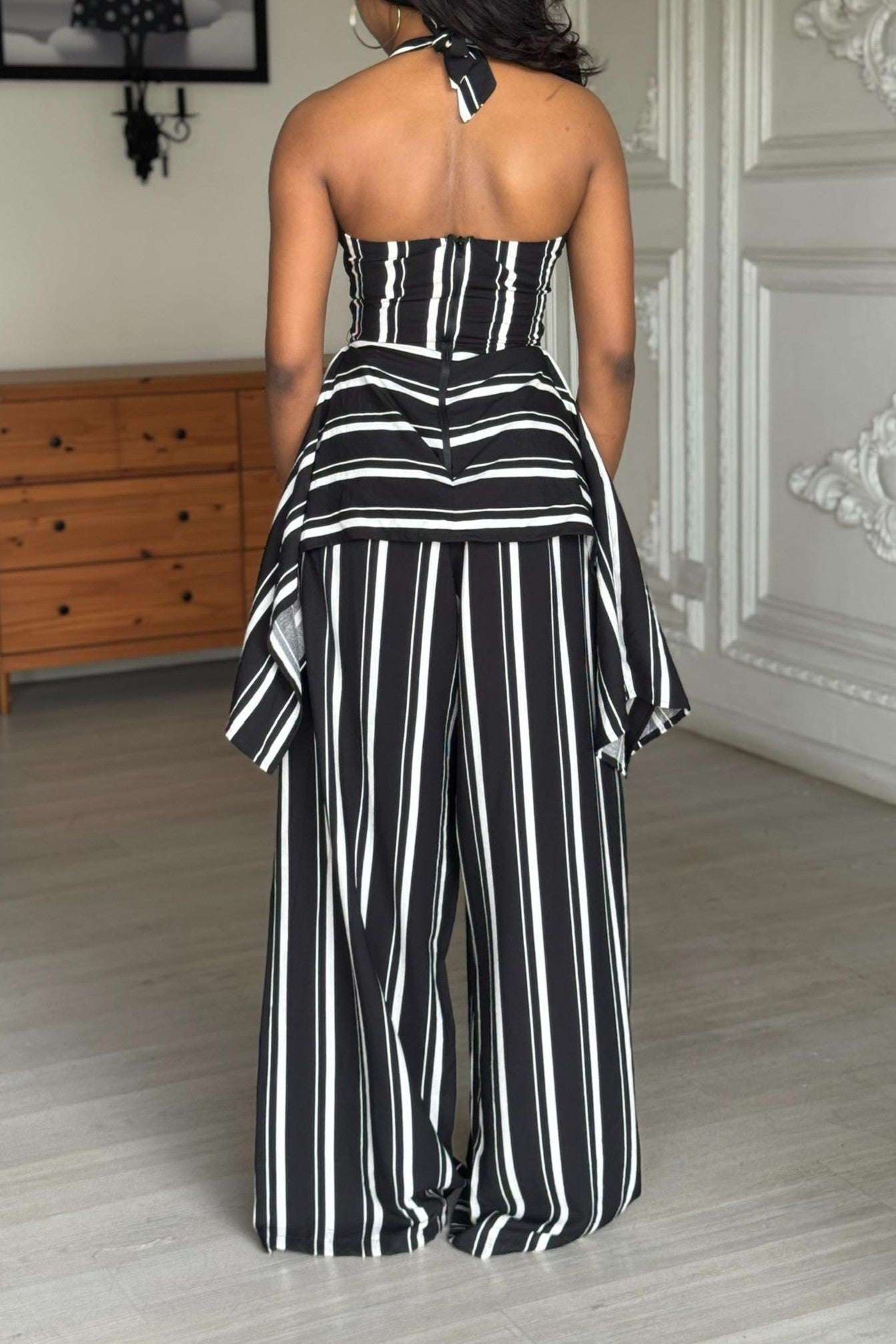 Linen Sleeveless Wide-leg Pants Two-piece Set