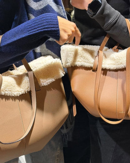 Lining of Snap-on Faux Fur Bag
