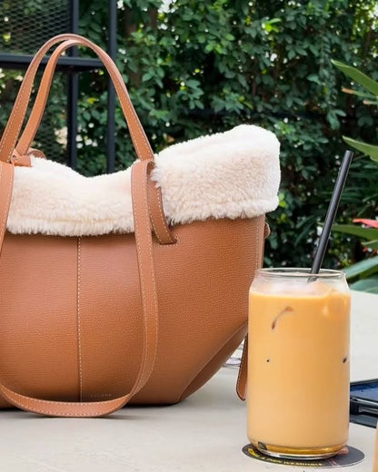 Lining of Snap-on Faux Fur Bag