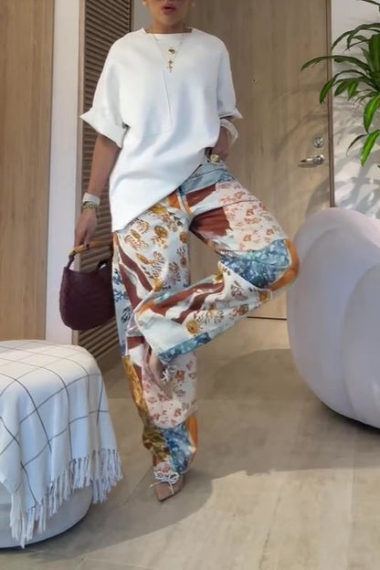 Exquisite Patchwork Denim Jeans