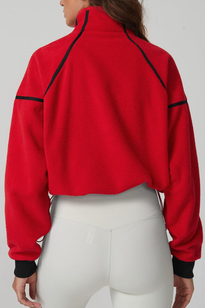 Cropped Sherpa Sweatshirt and Yoga Pants Set