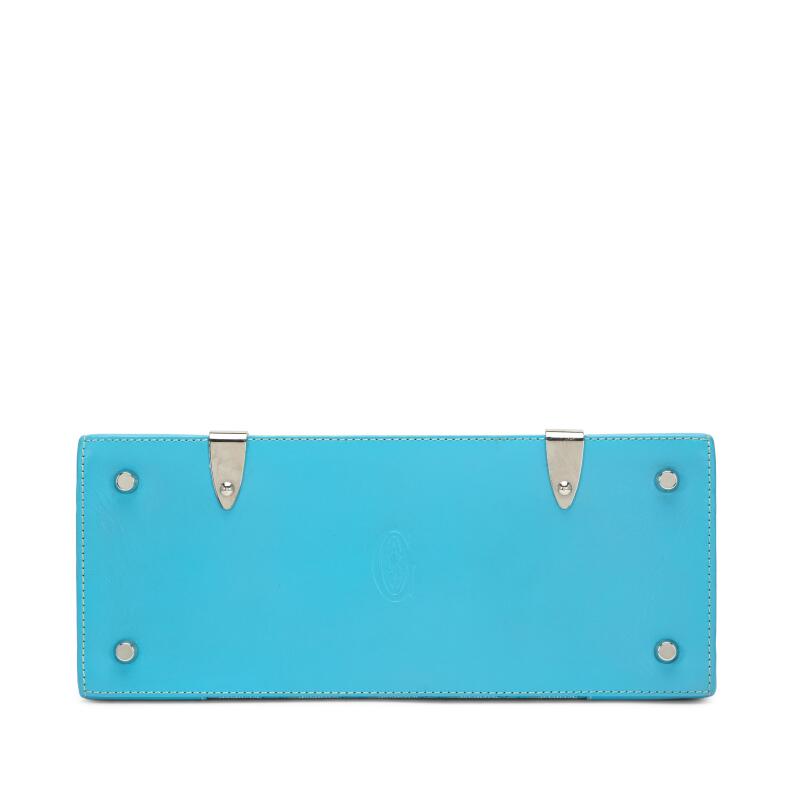 Turquoise Calfskin Patchwork Crossbody Bag
